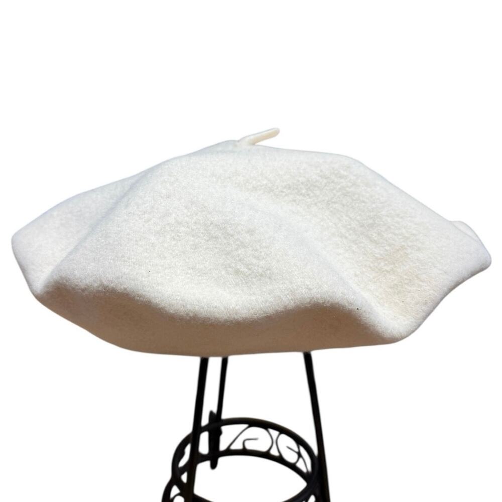 Parkhurst Classic Ivory Cream Wool Basque Beret One Size Unisex 11" Diameter